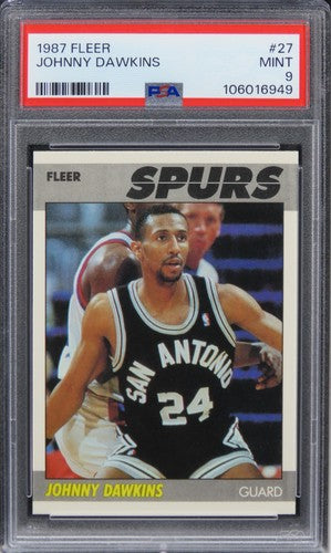 1987 Fleer Johnny Dawkins ROOKIE RC #27 PSA 9 MINT