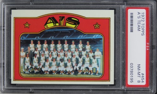 1972 Topps A's Team #454 PSA 8 NM-MT