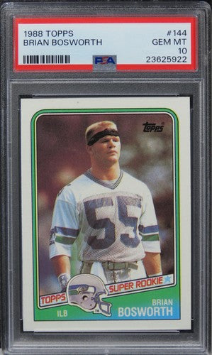 1988 Topps Brian Bosworth ROOKIE RC #144 PSA 10 GEM MINT