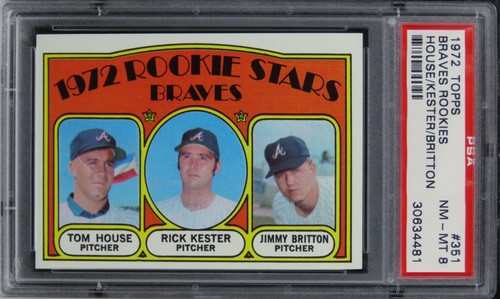 1972 Topps Braves Rookies HOUSE/KESTER/BRITTON #351 PSA 8 NM-MT