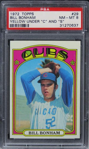 1972 Topps Bill Bonham YELLOW UNDER 