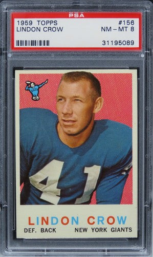 1959 Topps Lindon Crow #156 PSA 8 NM-MT