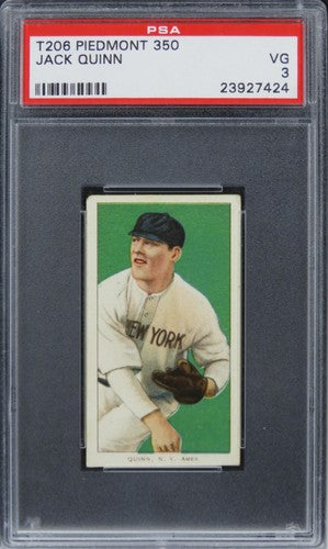 1909 T206 Piedmont 350 Jack Quinn PSA 3 VG