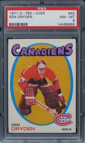 1971 O-PEE-CHEE Ken Dryden HOF ROOKIE RC #45 PSA 8 NM-MT