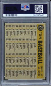 1960 Topps Yankees Team #332 PSA 4 VG-EX