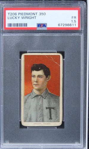 1909 T206 Piedmont 350 Lucky Wright PSA 1.5 FR