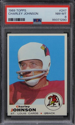 1969 Topps Charley Johnson #247 PSA 8 NM-MT