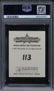 1997 Panini Rocky Maivia WWF SUPERSTARS STICKERS #113 PSA 8 NM-MT