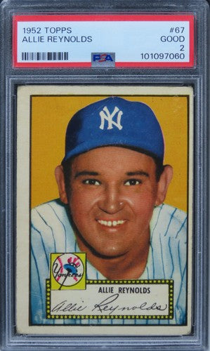 1952 Topps Allie Reynolds #67 PSA 2 GOOD