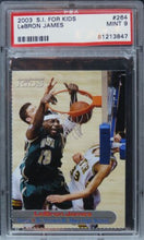 Load image into Gallery viewer, 2003 S.I. For Kids LeBron James Future HOF ROOKIE RC #264 PSA 9 MINT