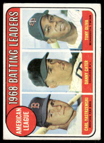 1969 Topps AL 1968 Batting Leaders Yastrzemski/Cater/Oliva) HOF #1 VG