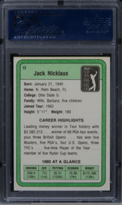 1981 Donruss Golf Jack Nicklaus HOF #13 PSA 8 NM-MT