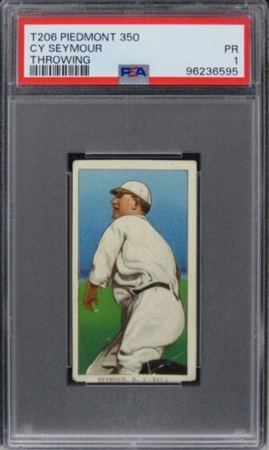 1909 T206 Piedmont 350 Cy Seymour (THROWING) PSA 1 PR