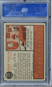 1962 Topps Dave Sisler #171 PSA 8 NM-MT