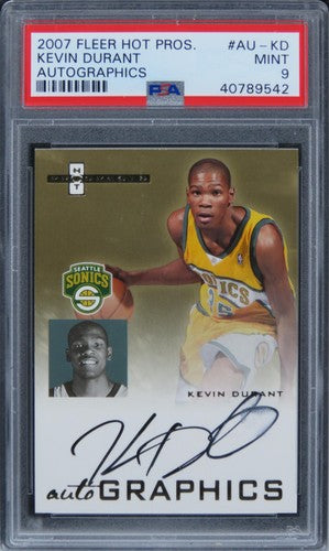 2007 Fleer Hot Prospects Kevin Durant AUTOGRAPHICS ROOKIE #AU-KD PSA 9 MINT