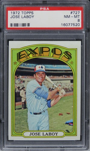 1972 Topps Jose Laboy #727 PSA 8 NM-MT
