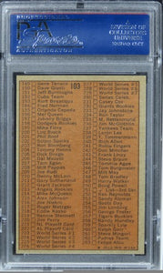 1972 Topps Checklist 133-263 #103 PSA 8 NM-MT