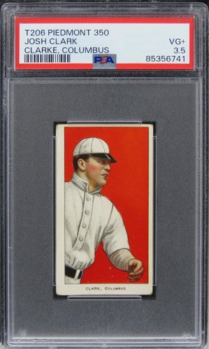 1909 T206 Piedmont 350 Josh Clark (CLARKE, COLUMBUS) PSA 3.5 VG+