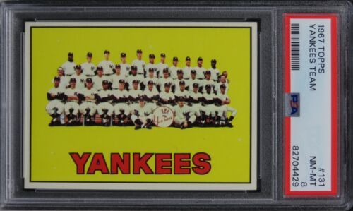 1967 Topps Yankees Team #131 PSA 8 NM-MT