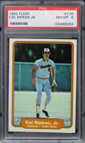 1982 Fleer Cal Ripken Jr. HOF ROOKIE RC #176 PSA 8 NM-MT
