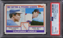 Load image into Gallery viewer, 1983 Topps ANGELS BATTING AND PITCHING LEADERS w/ Rod Carew #651 PSA 10 GEM MINT