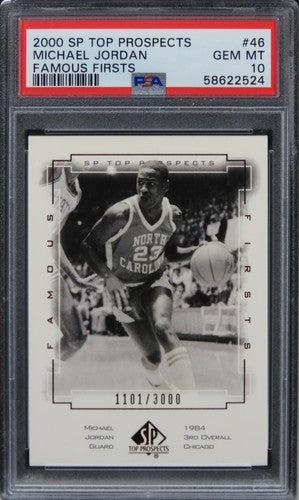 2000 SP Top Prospects Michael Jordan FAMOUS FIRSTS HOF #46 PSA 10 GEM MINT