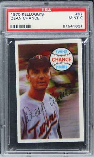 1970 Kellogg's Dean Chance #67 PSA 9 MINT