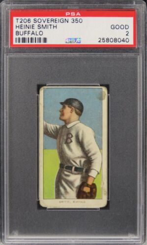1909 T206 Sovereign 350 Heinie Smith (BUFFALO) PSA 2 GOOD