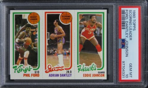 1980 Topps Scoring Leader FORD, DANTLEY, JOHNSON PSA 10 GEM MINT