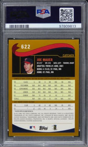 2002 Topps Joe Mauer HOME TEAM ADVANTAGE HOF ROOKIE RC #622 PSA 9 MINT