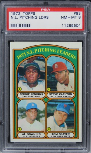 1972 Topps NL Pitching Leaders HOF #93 PSA 8 NM-MT