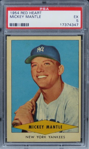 1954 Red Heart Mickey Mantle HOF PSA 5 EX