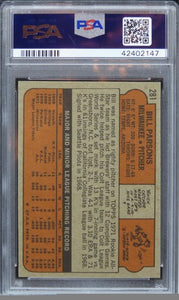 1972 Topps Bill Parsons ROOKIE RC #281 PSA 9 MINT