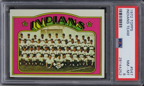 1972 Topps Indians Team #547 PSA 8 NM-MT