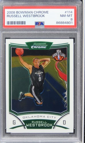 2008 Bowman Chrome Russell Westbrook Future HOF ROOKIE RC #114 PSA 8 NM-MT
