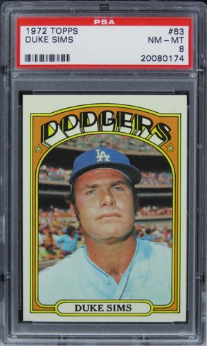1972 Topps Duke Sims #63 PSA 8 NM-MT