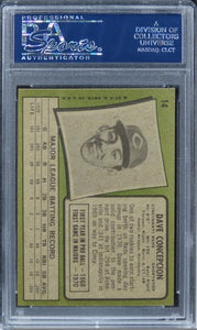 1971 Topps Dave Concepcion ROOKIE RC #14 PSA 6 EX-MT