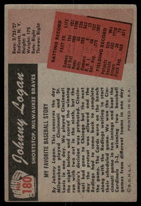 1955 Bowman Johnny Logan #180 VG