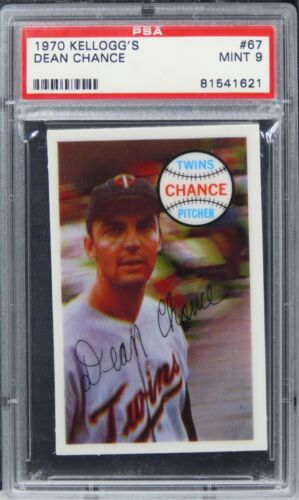 1970 Kellogg's Dean Chance #67 PSA 9 MINT