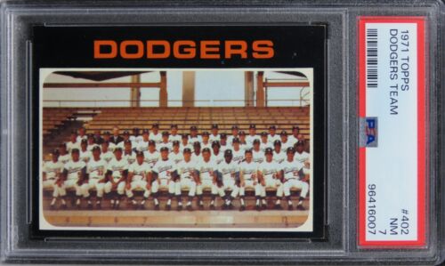 1971 Topps Dodgers Team #402 PSA 7 NM