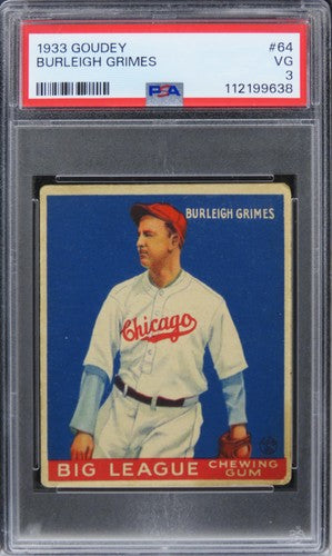 1933 Goudey Burleigh Grimes HOF #64 PSA 3 VG
