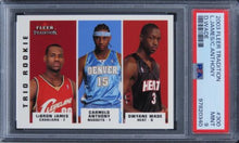 Load image into Gallery viewer, 2003 Fleer Tradition L.JAMES/C.ANTHONY/D.WADE Future HOF ROOKIE #300 PSA 9 MINT