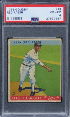 1933 Goudey Red Faber HOF #79 PSA 4 VG-EX