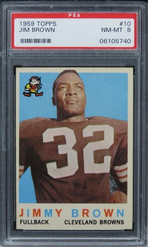 1959 Topps Jim Brown HOF #10 PSA 8 NM-MT
