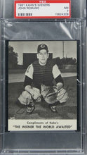 Load image into Gallery viewer, 1961 Kahn&#39;s Wieners John Romano PSA 7 NM