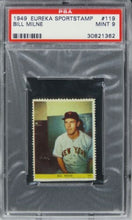 Load image into Gallery viewer, 1949 Eureka Sportstamps Bill Milne #119 PSA 9 MINT