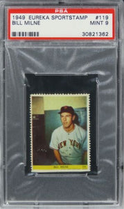 1949 Eureka Sportstamps Bill Milne #119 PSA 9 MINT