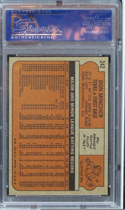 1972 Topps Don Mincher #242 PSA 8 NM-MT
