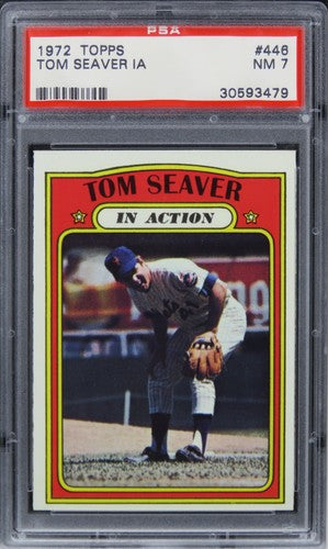 1972 Topps Tom Seaver IN ACTION HOF #446 PSA 7 NM