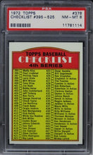 Load image into Gallery viewer, 1972 Topps Checklist 395-525 #378 PSA 8 NM-MT